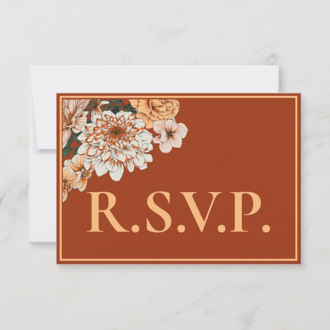 Terracotta Otoño Floral QRC RSVP (Anverso)