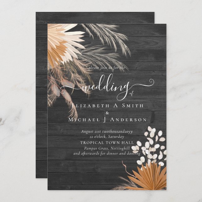 Terracotta Pampas Boda Tropical Grass (Anverso / Reverso)