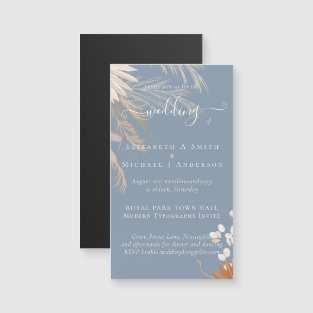 Terracotta Pampas Boda Tropical Grass (Anverso/Reverso)