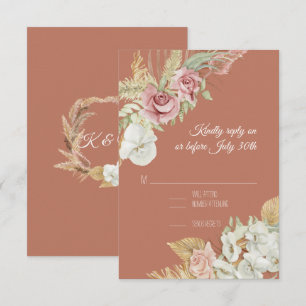 Terracotta Pampas Palm Rosa Wreath Foliage RSVP