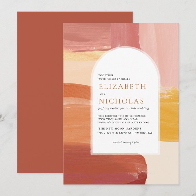 Terracotta Sunrise | Invitación a Boho Wedding (Anverso / Reverso)