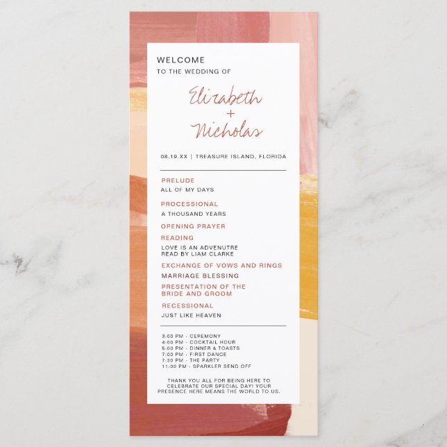 Terracotta Sunrise | Programa de Boda (Anverso)