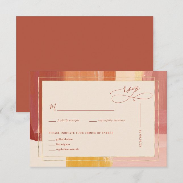 Terracotta Sunrise | RSVP de boda (Anverso / Reverso)