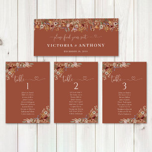 Terracotta Tiny Wildflower Boda Head Table Rótulo