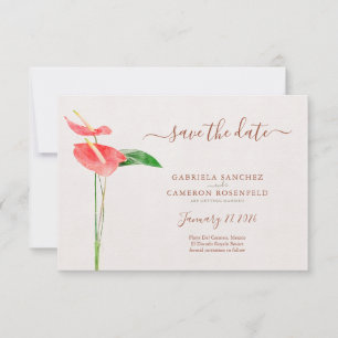 Terracotta Watercolor Botánico Guardar La Fecha