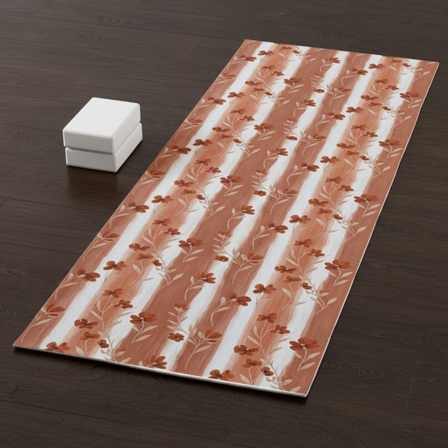 Terracotta Wildflower Stripe Yoga Mat (Subido por el creador)