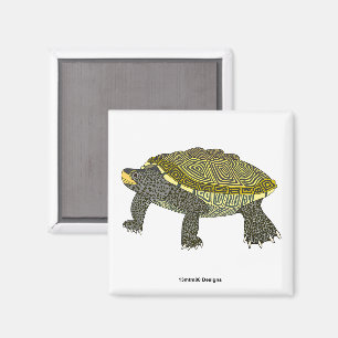 Terrapin (blanco) - Imán cuadrado