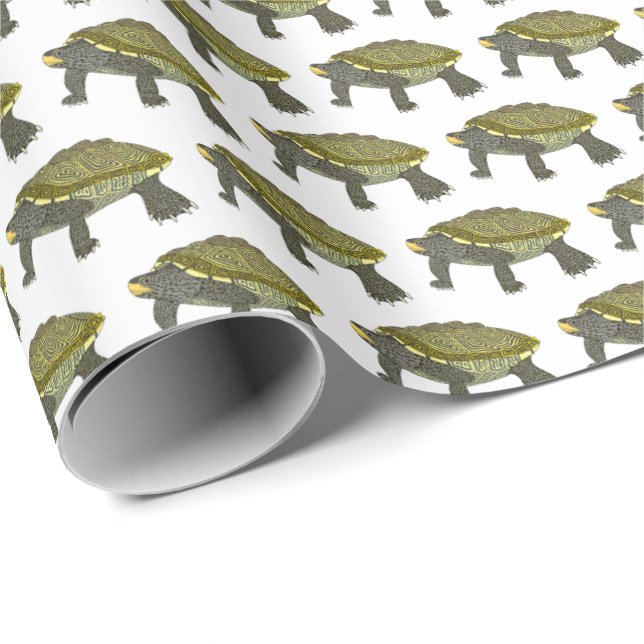 Terrapin (blanco) - Papel de regalo (Esquina del rollo)