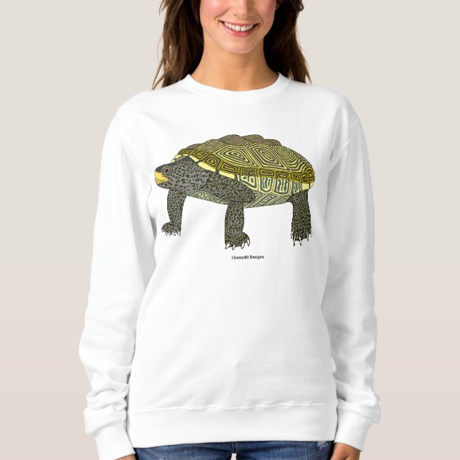 Terrapin (blanco) - Sudadera con capucha para muje (Anverso)