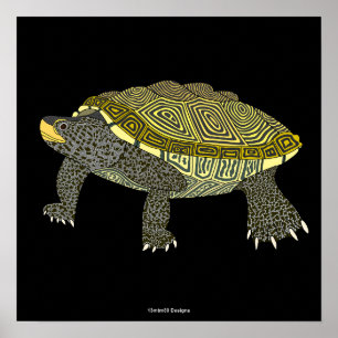 Terrapin (negro) - Impresión de Póster