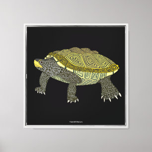 Terrapin (negro) - Impresión en lienzo