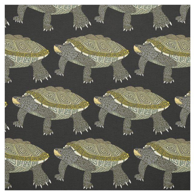 Terrapin (negro) - Tela de Algodón Peinado (Retal)