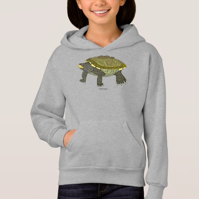 Terrapin (vívido) - Sudadera con capucha para niña (Anverso)