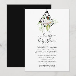 Terrario floral geométrico boho invitación para du