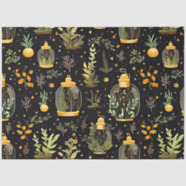 Terrarios de Boho con plantas y papel teñido de de