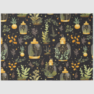 Terrarios de Boho con plantas y papel teñido de de