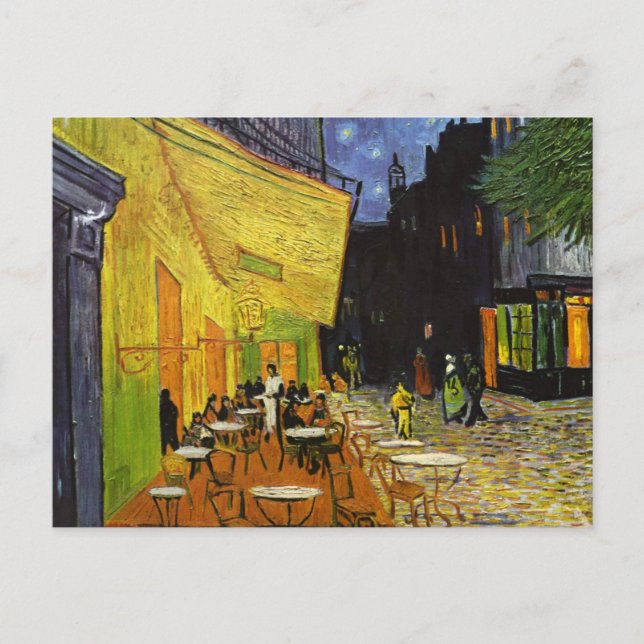 Terraza cafetería en la tarjeta postal Van Gogh de (Anverso)