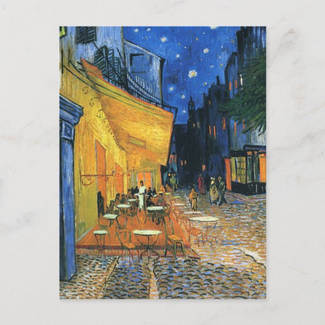 Terraza cafetería en la tarjeta postal Van Gogh de (Anverso)