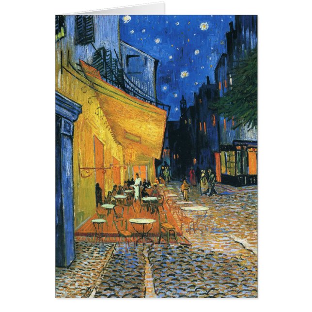 Terraza del café en la tarjeta de Van Gogh de la (Frente)