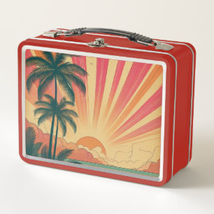 Terraza tropical retro/vintage/puesta de sol hawai