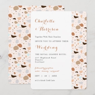 Terrazzo Resumen Invitación a la boda de la tierra