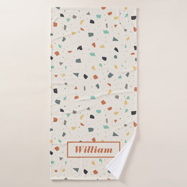 Terrazzo Tile Confetti Estilo moderno personalizad (Toalla de baño)