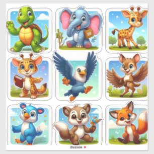 Terrible conjunto de pegatinas animales personaliz