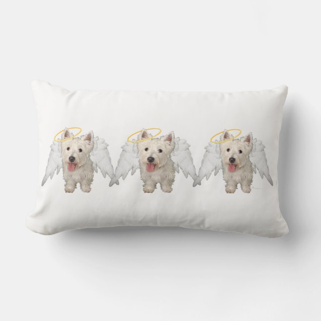 Terrier Ángeles de West Highland White ALMOHADA (Anverso)