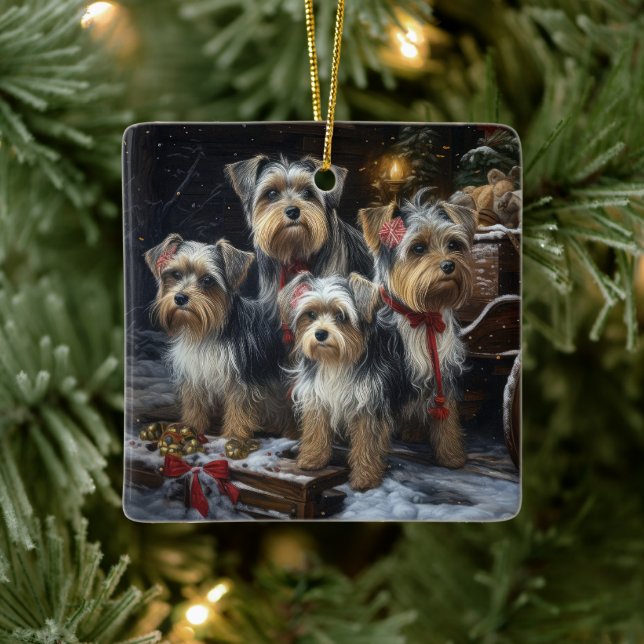 Terrier Biewer Nieve Trineo Decoración de Navidad (Árbol)