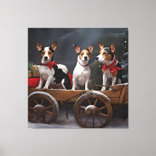 Terrier de Rata Nieve Trineo Navidad Decoración