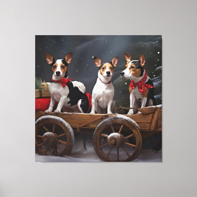 Terrier de Rata Nieve Trineo Navidad Decoración (Anverso)