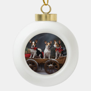 Terrier de Rata Nieve Trineo Navidad Decoración