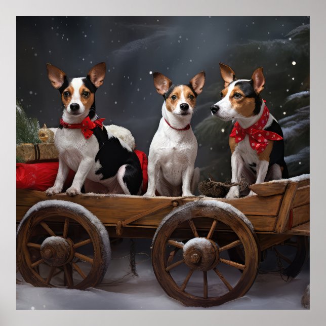 Terrier de Rata Nieve Trineo Navidad Decoración (Frente)