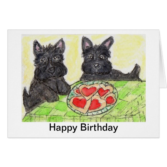 Terrier del escocés del arte de la tarjeta de (Anverso (Horizontal))