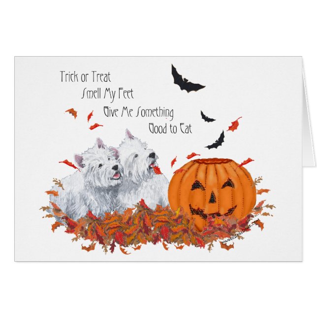 Terrier West Highland Blanco de Halloween (Anverso (Horizontal))