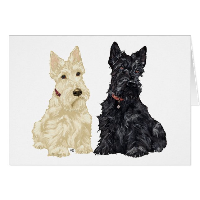 Terriers Escoceses Trigosos y Negros (Anverso (Horizontal))