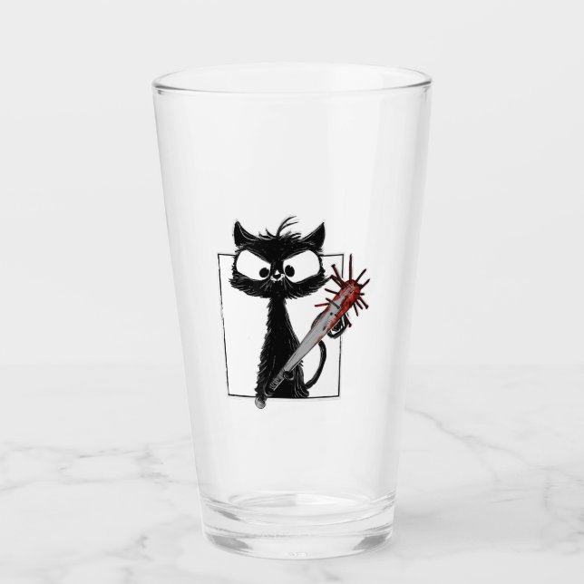 Terror de béisbol de gato negro de Halloween (Anverso)