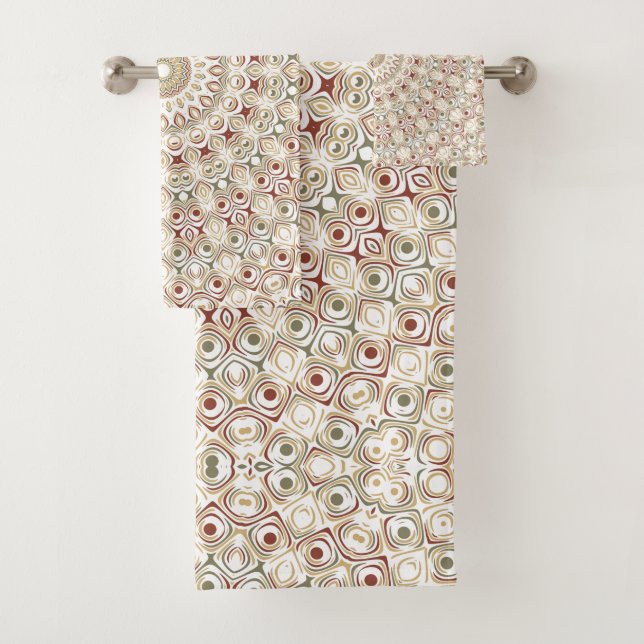Terroso Gris Marrón y Patrón Mandala de Herrumbre (In situ)