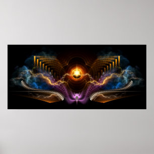 Tesoro De Poster De Pared De Arte Fractal Nocturno