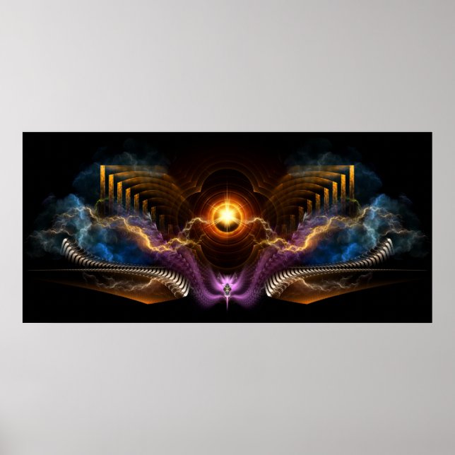 Tesoro De Poster De Pared De Arte Fractal Nocturno (Frente)