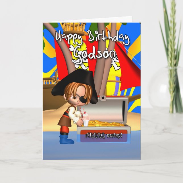 Tesoro del pirata de la tarjeta de cumpleaños del (Anverso)