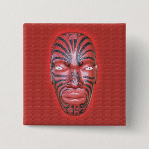 Testaferro maorí de la canoa de la guerra - botón