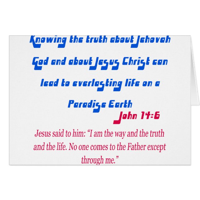 Testigo de Jehová John14-6 (Anverso (Horizontal))