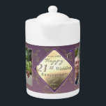 Tetera 21 Aniversario Boda 2FotosBrass e Iolite<br><div class="desc">Diseñé esta tetera fotográfica dedicada a su 21 aniversario boda,  con un guiño a los tradicionales regalos de piedra y bronce para marcar su hito en este encantador y original diseño.</div>