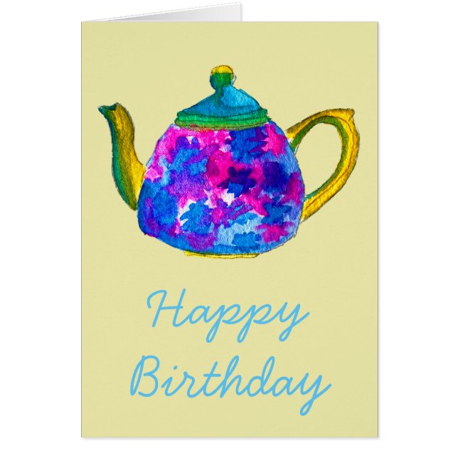 Tetera acuarela caprichosa (Frente)