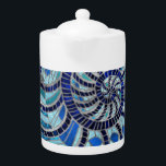 Tetera Arte de mosaico de Nautilus Shell<br><div class="desc">Arte de mosaico de Nautilus Shell</div>