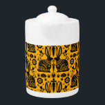 Tetera Arte folclórico nórdico escandinavo conejo<br><div class="desc">Diseño de arte folclórico original inspirado en los nórdicos y escandinavos. ©Copyright HGIFY. Zazzle | HGI RB. Todos Los Derechos Reservados.</div>