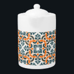 Tetera Baldosa azul portuguesa<br><div class="desc">Este producto tiene un diseño intrincado con un fondo azul oscuro y patrones ornamentales blancos. El diseño recuerda a los estilos tradicionales de cerámica o porcelana,  que pueden interesar a los amantes de la estética clásica o vintage.</div>