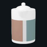 Tetera Bandas de colores silenciadas<br><div class="desc">Guay,  diseño moderno de rayas de color gris y marrón claro.</div>