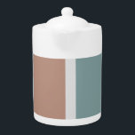 Tetera Bandas de colores silenciadas<br><div class="desc">Guay,  diseño moderno de rayas de color gris y marrón claro.</div>
